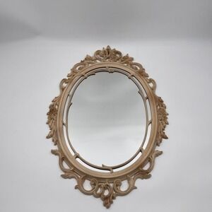 Vintage Syroco Ornate Oval Wall Mirror, Hollywood Regency 1960s